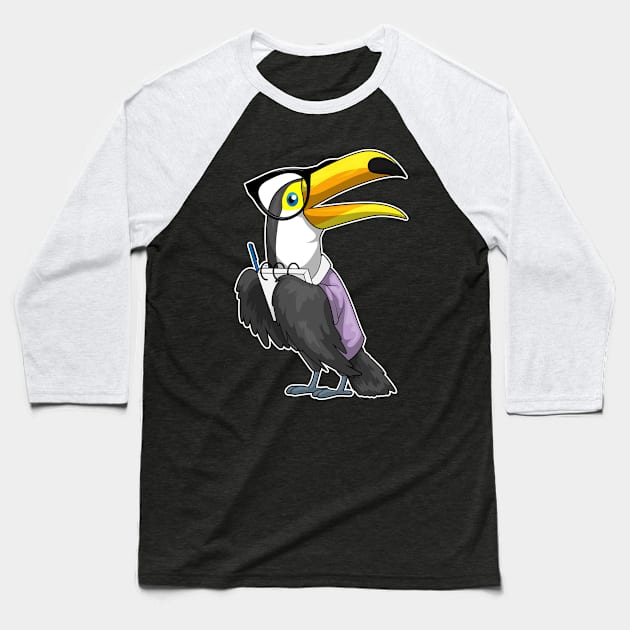 Toucan Secretary Notepad Baseball T-Shirt by Markus Schnabel